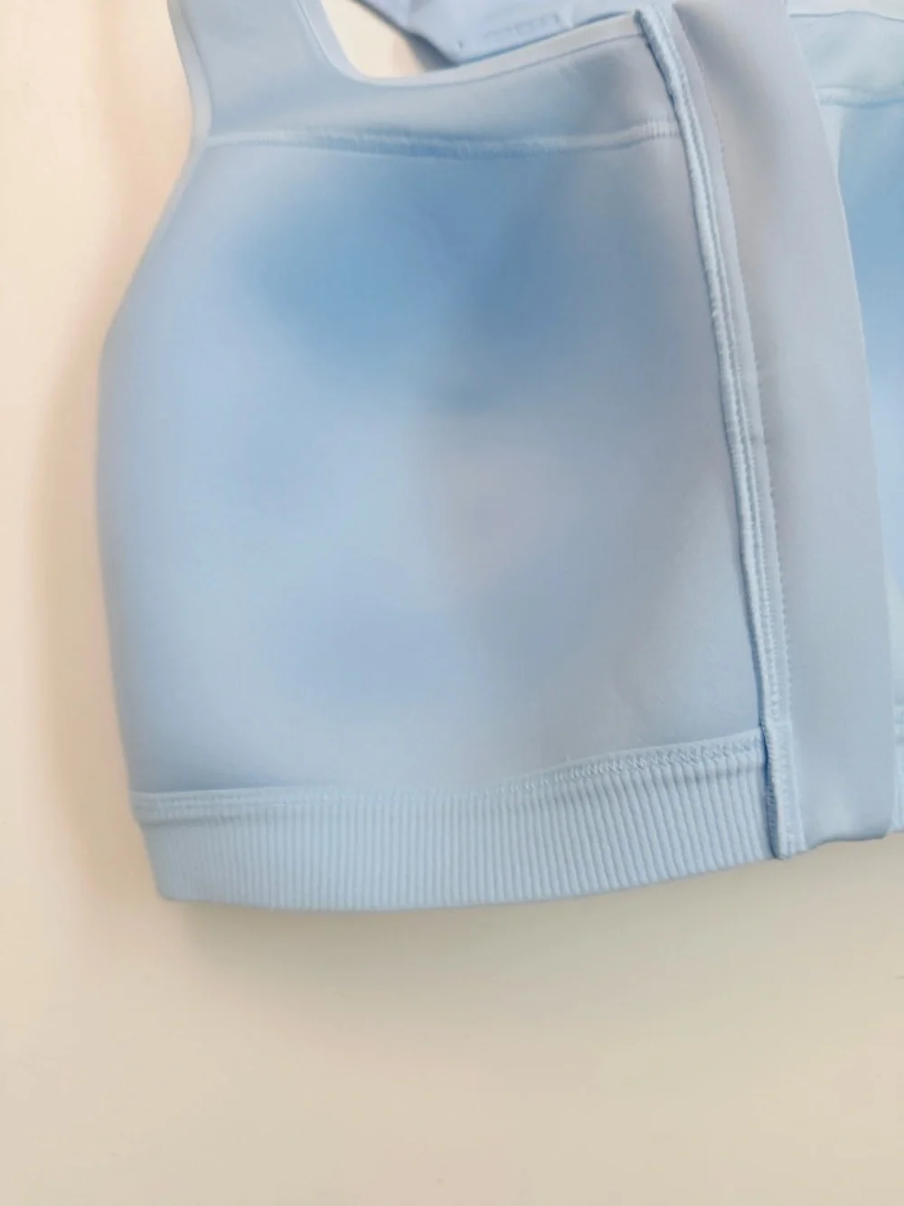 All In Motion Sports Bra High Support Impact Front Closure Zip Light Baby Blue